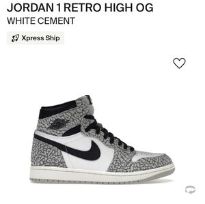 Jordan Retro 1 High 'White Cement' NWT